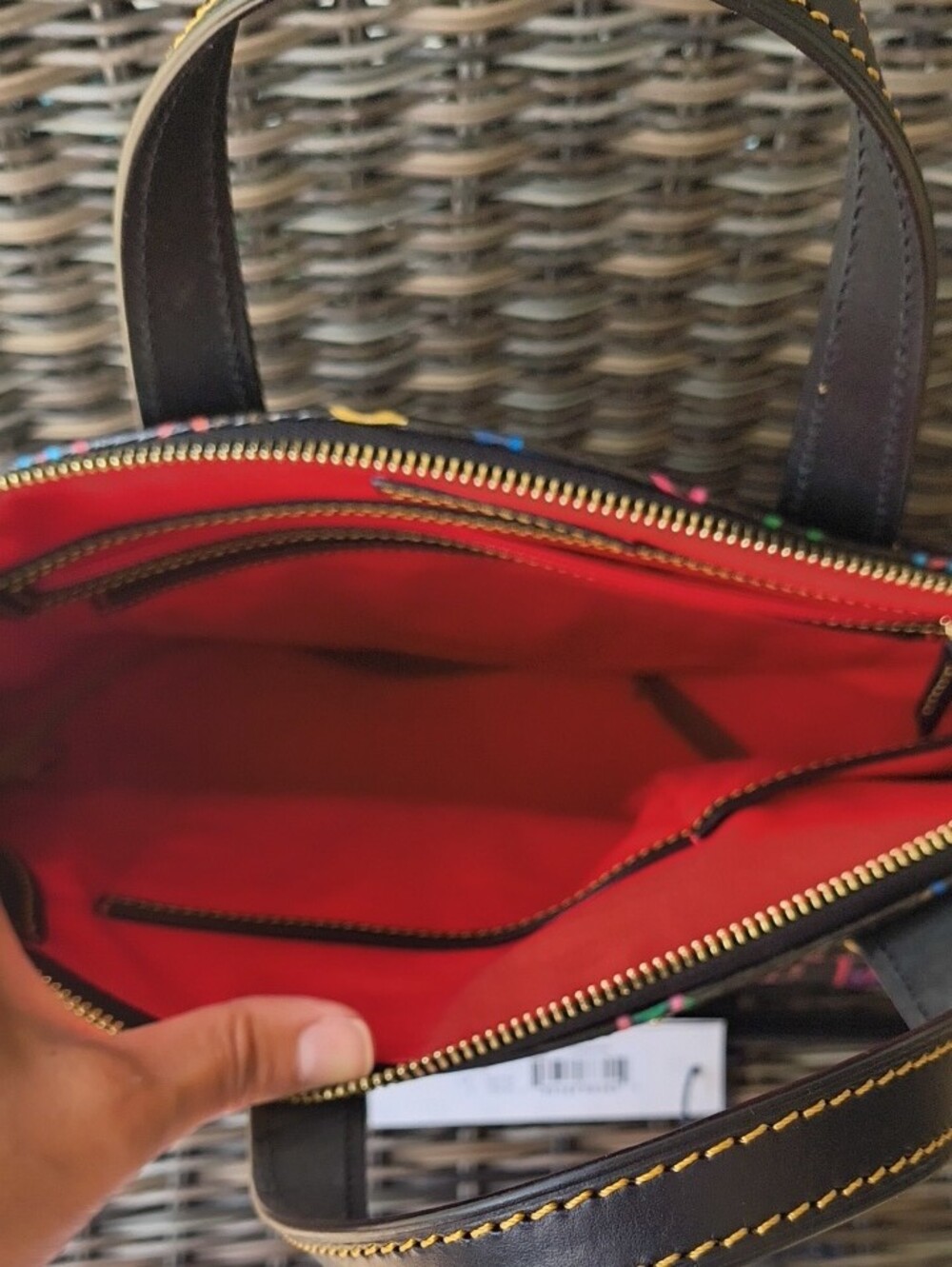 Dooney & Bourke Black Satchel with Multicolor DB Logo Print β₯οΈ π π π π π©· - Picture 3 of 7